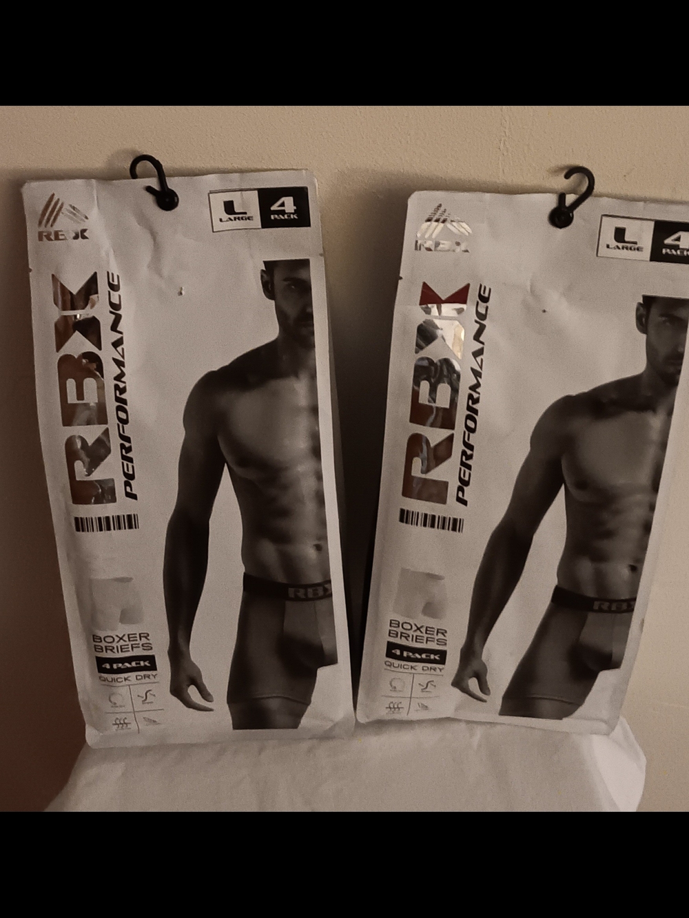 RBX Performance Men's Boxer Briefs - Black Packaging (2-Pack Display)